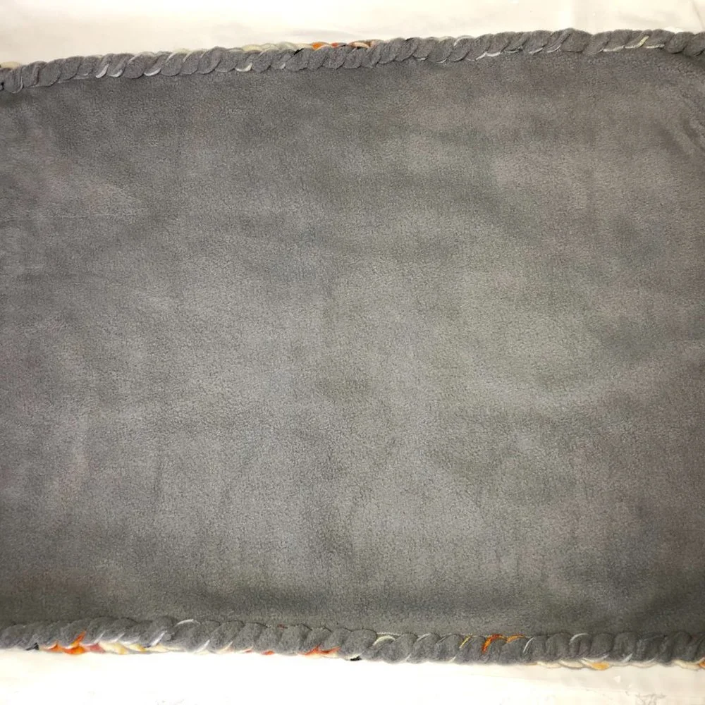Small Dog or Cat Blanket Throw shopping cart soft handmade braided edges red gry